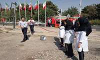 مانور مشترک اطفاء حریق و تخلیه اضطراری با مشارکت سازمان آتش نشانی 