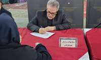 برپایی میز خدمت شبکه بهداشت و درمان شهرستان قدس در مصلی شهر قدس به مناسبت دهه فجر